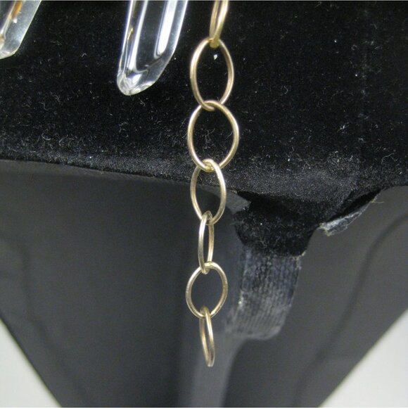 Crystal Stone Beaded Necklace 16 Inch Choker Collar Goldtone Strand Glass FLAW - Picture 8 of 9